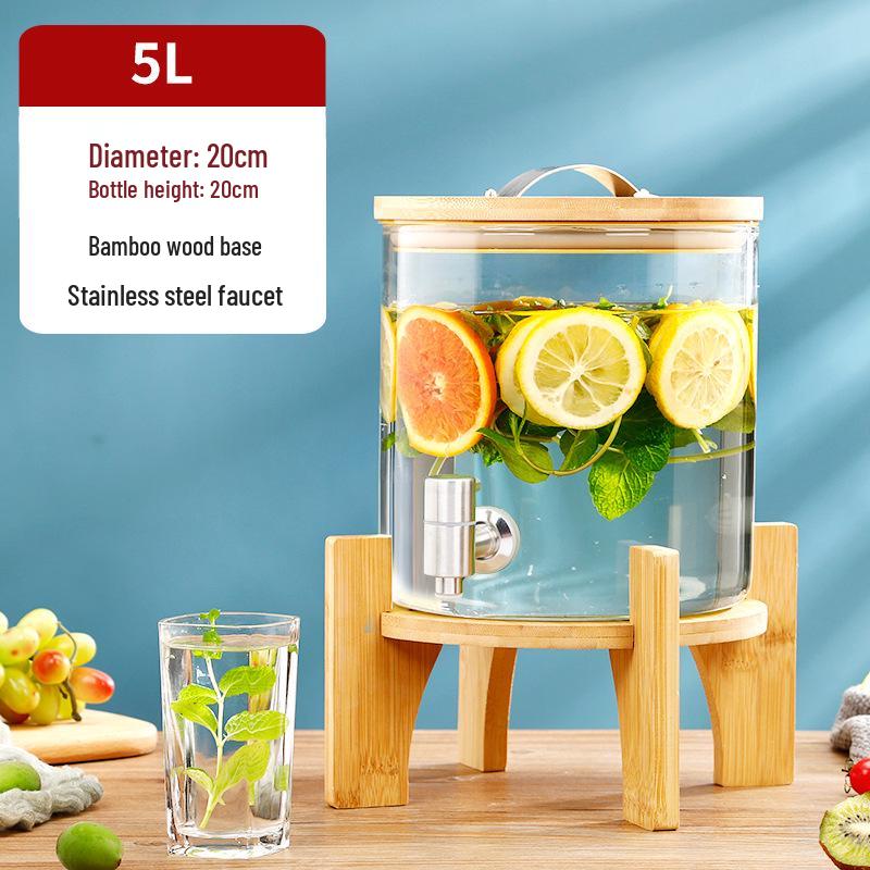 Термостойкая стеклянная бутыль для пивоварения вина с краном – Идеально подходит для вина, фруктового чая, лечебных настоев и напитков для самообслуживания