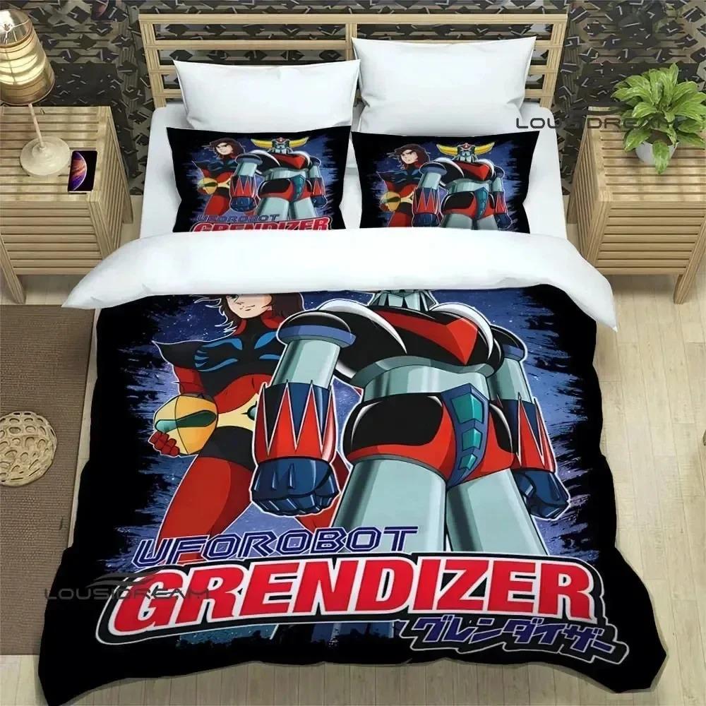 Постельное белье Ufo Robo Grendizer Goldorak 3D-печать Подходит для спальни Комплект с пододеяльником и наволочками Детский домашний текстиль