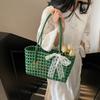 Fashion Handbag Hollow Woven Vegetable Basket Bag Daily Commuter Tote Bag Handbag Beach Vacation Bag