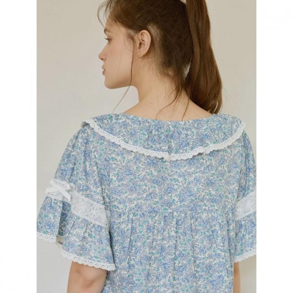 Lunaluz Women Cotton Short Sleeve Round Neck Pajama Dress