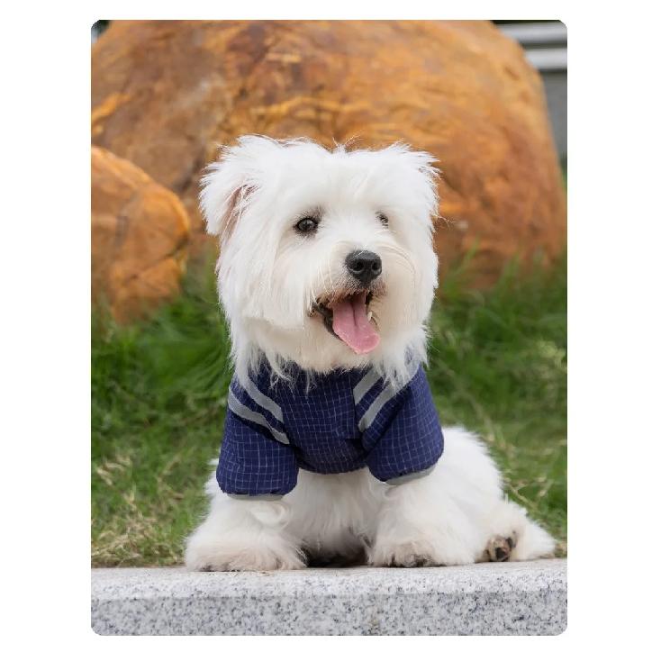 Autumn Winter Dog Outfit Functional Plaid Dog Cotton Coat Thickened Warm Dog Pet Clothes