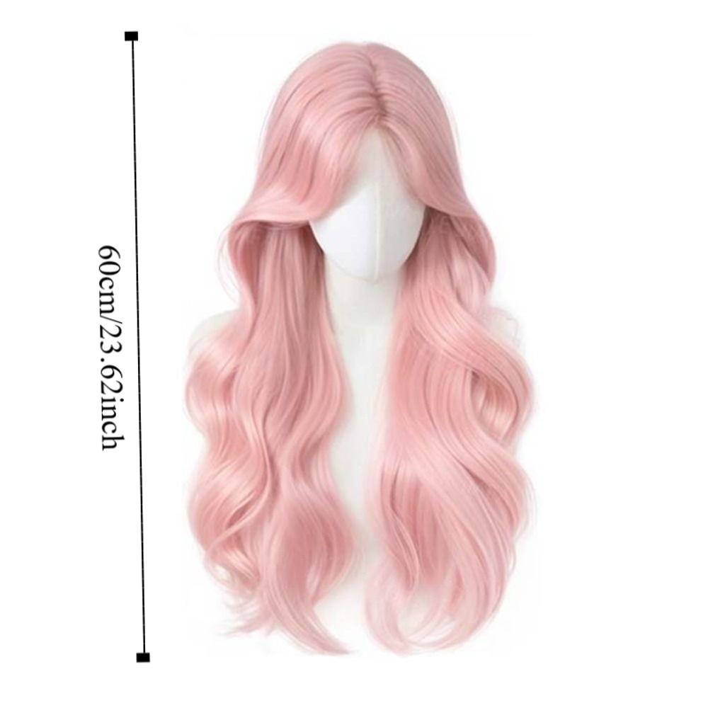Fashionable Pink Synthetic Wigs Elegant Cosplay Lolita Wigs Long Wavy Curly Wig Role-playing