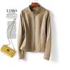 Womens Short Leather Jacket Stand Collar Slim Fit Winter Fall Coat Petite Ladies