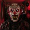 Realistic Halloween Mask Scary Devil Horns Mask, with Bell Decor, Breathable Comfortable Transparent Vision Latex Headgear, for Adult Cosplay