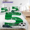 Yellow-green sports jersey number bedding, duvet cover, pillowcase, home decoration, birthday gift (1 * duvet cover+2 * pillowcase, coreless)