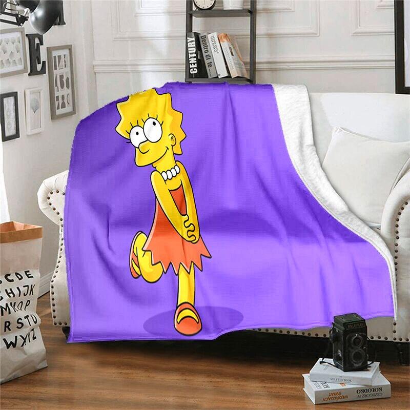 S-Симпсон Мягкий Плюшевый Диван-кровать Покрывало Мультяшное Современное Фланелевое Покрытие Одеяла Печатное Покрывало на Одеяло Подарок Пледы для Пикника