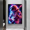Colorful Space Astronaut Skating Play Guitar Canvas Painting Poster Print Abstract Wall Art For Living Room Home Decor Cuadros