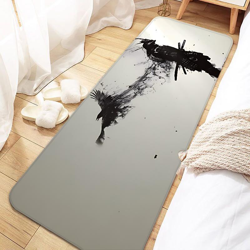 Samurai Warrior Door Mat Entrance Non-slip Doormat Washable Kitchen Carpet Living Room Hallway Rugs Bathroom Bath Door Mats