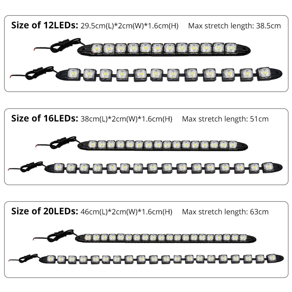 1PCS DRL COB White Flexibles Fog Lights Day Times Running Auto Head Lamp Waterproof 10w Bright Led Car Styling Gluttonous Snake