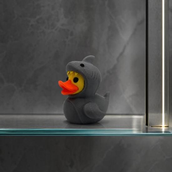 3D-печатная фигурка акулы-утки huaqianguhh, Милые желтые и крутые украшения для головного убора, Мини-декор для рабочего стола, Игровое украшение для дома и офиса