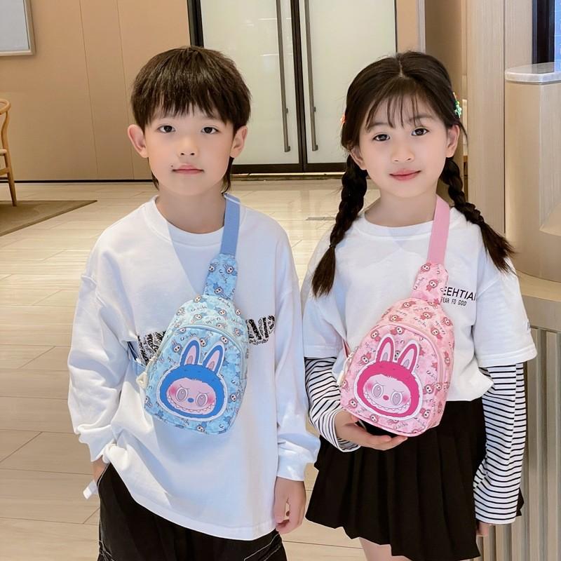Cartoon Kids Waist Pack Crossbody Bag Lightweight Nylon For Preschool Boys Girls Everyday Use Kindergarten Essentials