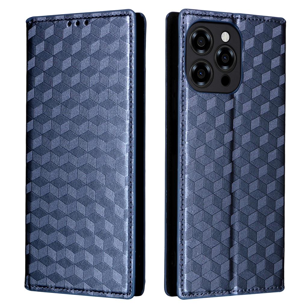For Doogee Note 58 Pro/Note 58 Case Wallet Rhombus Imprinted Leather Phone Cover