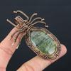Natural Moss Prehnite Stone Handmade Copper Wire Wrap Spider Pendant 2.56" O6E95