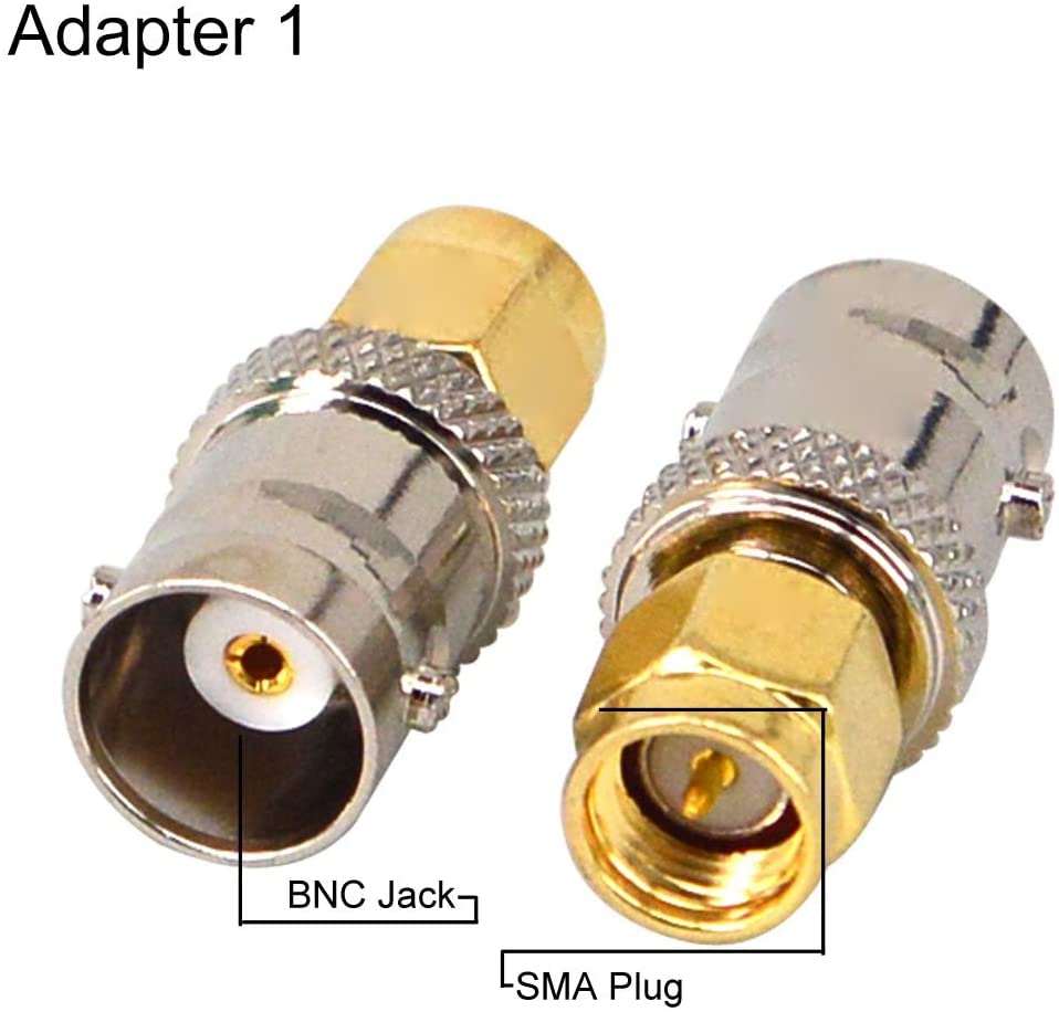 Kit RF Coaxial Adapter Conversion Connector BNC Male Male Female 4 Types of Installation Connectors RF Connector Kit Wifi Antenna Cable Set of 4