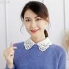 Fashion Women White Shirts Detachable Fake Collar Chiffon Flowers Lapel Blouse Pretty Formal Dress False Collars Ladies