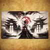 Magic Card Playmat TCG Playmat Japanese Shrine Maiden Non-Slip Stitched Edge Ink Gaming Mats Tapete Magic Mat Card Pad