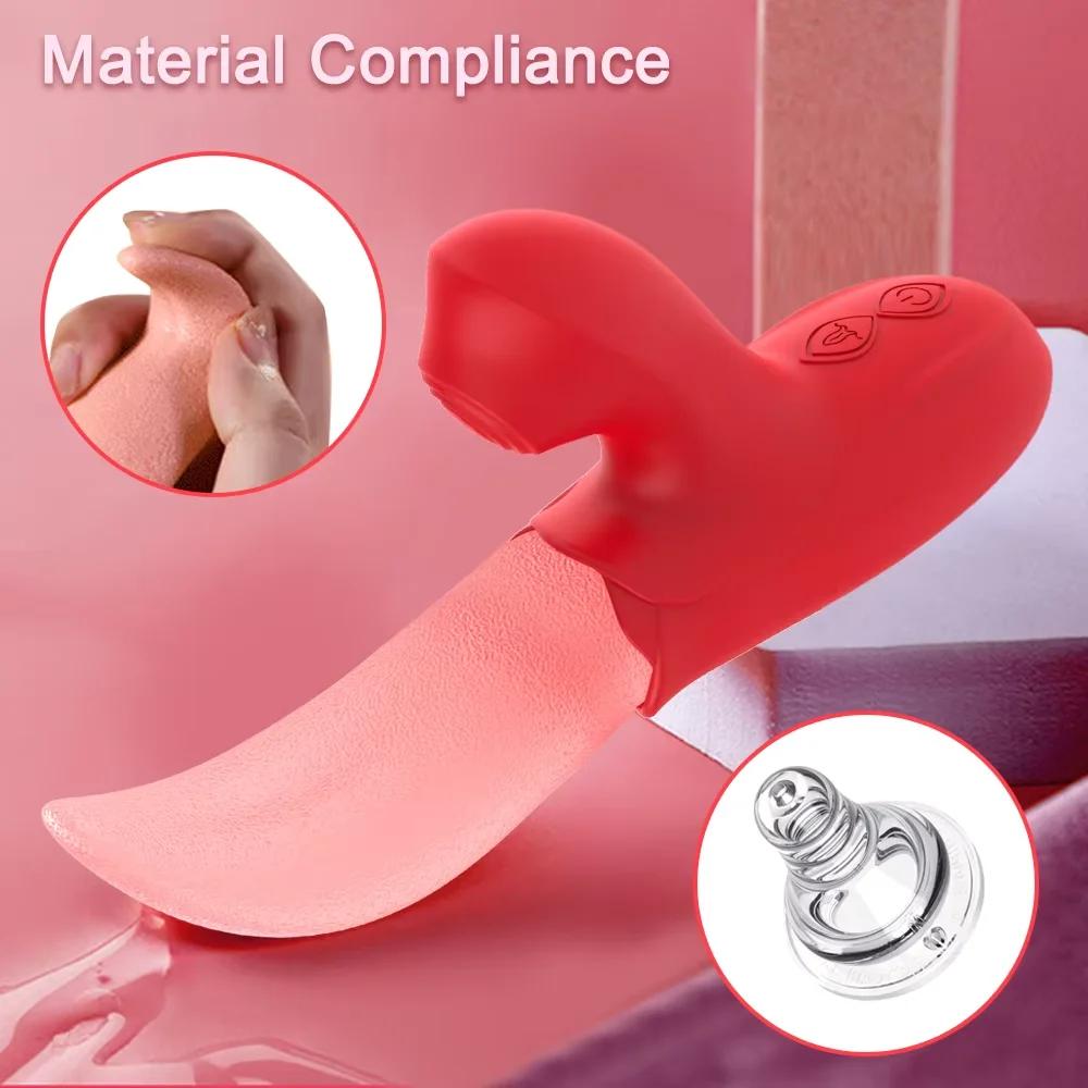 3 In 1 Sucker Licking Vibrator Powerful Stimulate G Spot Nipple for 18+ Oral Massage Clitoral Stimulator for Female Masturbator