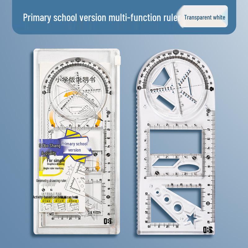 Multifunctional Student Ruler Set - Children's Day Gift with Straight Ruler & Protractor