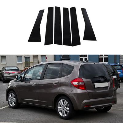 6 шт./комплект Глянцевые Черные Аксессуары Для Honda Fit/Jazz 5-дверный Хэтчбек 2008-2013 Стойки Кузова Накладки на Оконные Проемы Декоративные Наклейки Детали