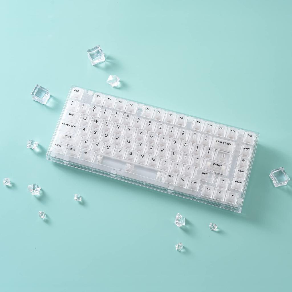 Механическая клавиатура YUNZII X75 с возможностью горячей замены, прозрачная прокладка клавиш, 75-дюймовая клавиатура с подсветкой RGB, игровая клавиатура, совместимая с белым проводным
