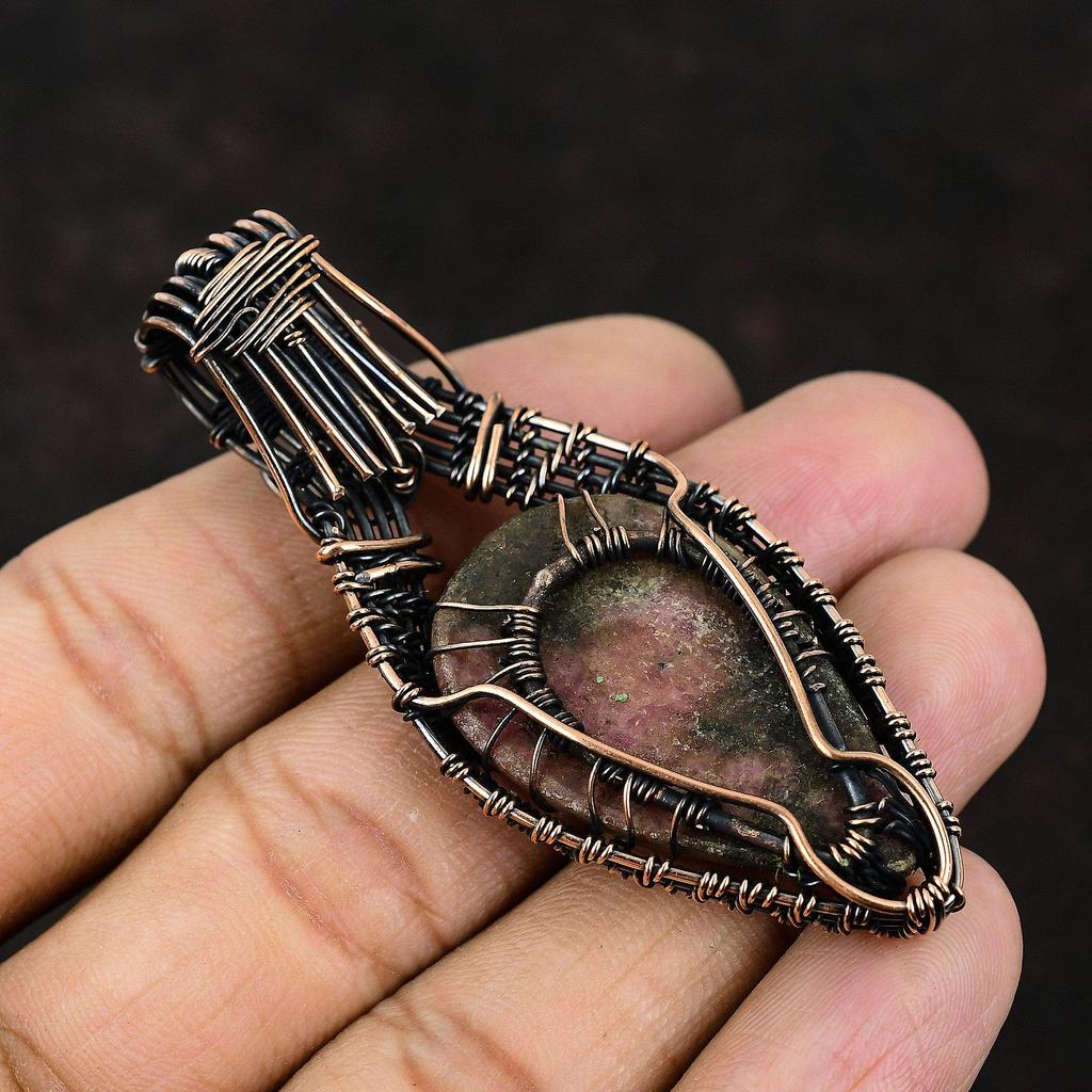 Дерево жизни родонит медный кулон драгоценный камень проволочная обертка кулон радуга лунный камень ювелирные изделия ручной работы кулон дизайнерские ювелирные изделия подарок для нее