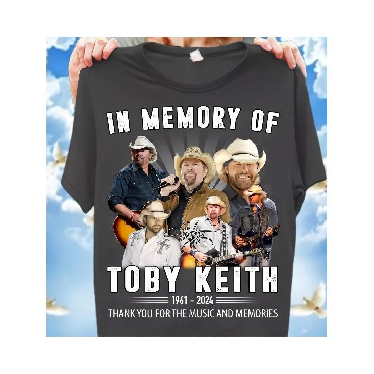Men''S And Women''S in Memory of Toby Keith 1961-2024 Unisex 100% T-Shirt, Soft, All-Season Casual Streetwear Essential, All-Match All-Season Style,