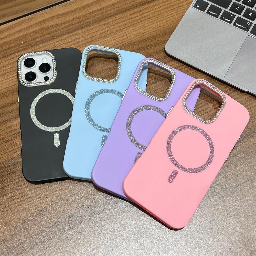 Магнитный чехол для телефона для iPhone 11 12 14 16 Pro 16 15 14 13 12 Pro Max 13 14 15 16 Высококачественный сверкающий противоударный чехол