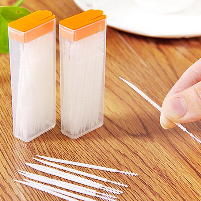 Зубочистка щетка оральная стоматологическая случайный цвет межзубные высокое качество 50 шт 50 шт портативный футляр изящные ювелирные изделия