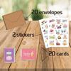 20pcs Combination Set Birthday Greeting Card DIY Message Cards  For Kids Friends Family