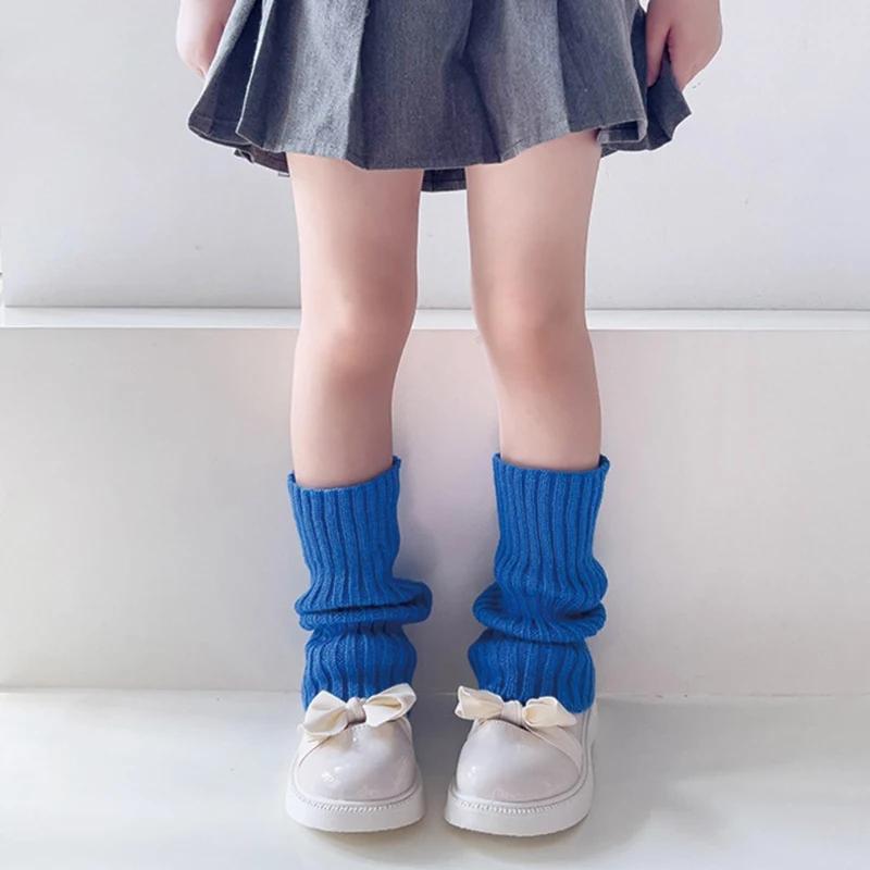 Sweet Girls Candy Color Korean Kids Leg Warmers Knitted Foot Cover Children Solid Autumn Winter Elastic Versatile Elephant Socks