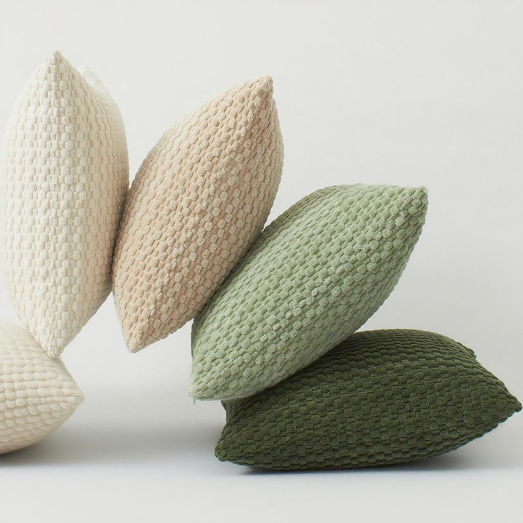 Solid Color Bubble Granule Corduroy Pillowcase Seat Cushion Protective Cover