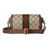 Gucci Мини-сумка через плечо Supreme Double G со съемным регулируемым плечевым ремнем, из канвы и кожи, мужская, бежево-черная 795466-FABIA-9741