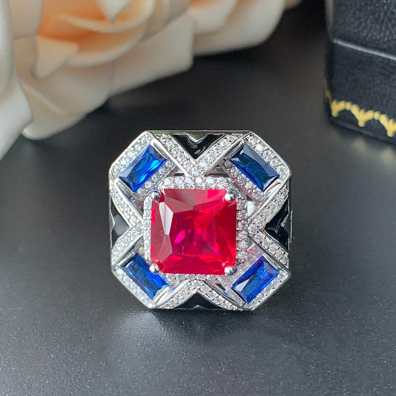 Новый комплект ювелирных изделий, ювелирное кольцо, ожерелье, изменит цвет, красный корунд, цвет циркония, женский, высокая мода, легкий, роскошный, универсальный