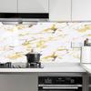 10 шт., белая и золотая наклейка на мраморную плитку, кухонный фартук, маслостойкая ванная комната, домашний декор, наклейки на стены, художественная роспись