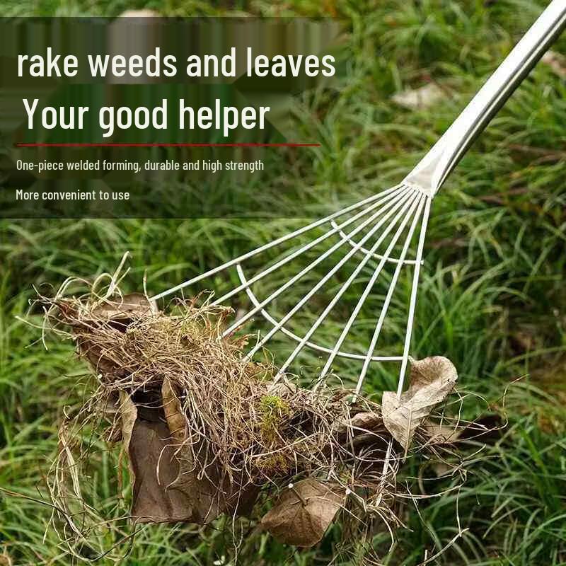 8-Tooth Stainless Steel Garden Rake