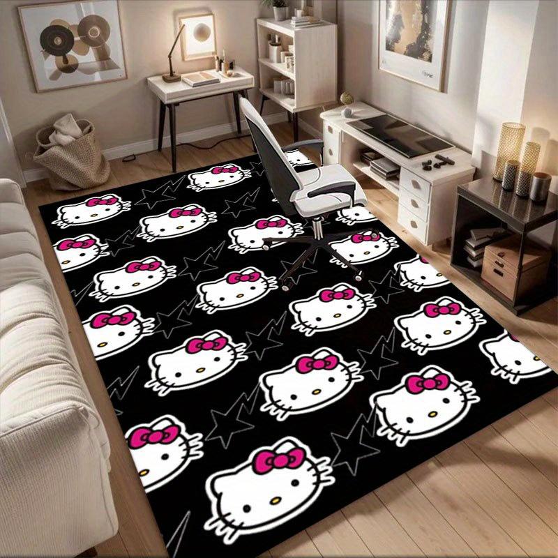1 шт. Sanrio Hello Kitty Ковер для офиса с принтом русалки Прямоугольный коврик под стол, Идеальный декор для гостиной, спальни, кухни, Нескользящий пол