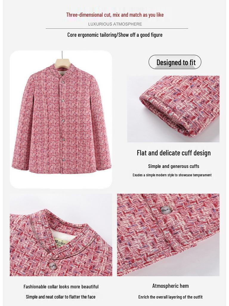 Теплое хлопковое пальто на бархатной подкладке для женщин среднего и пожилого возраста: Зимняя свободная куртка из верблюжьего пуха с защитой талии