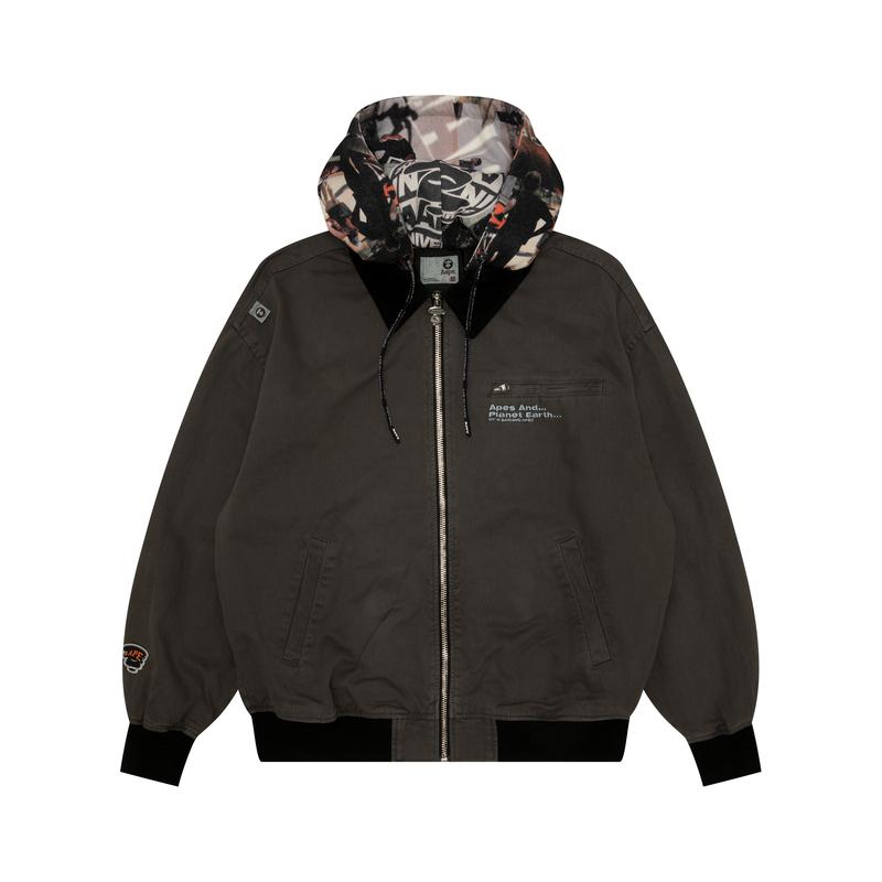 Aape logo-graffiti-print hooded jacket AAPLJM7675XXN