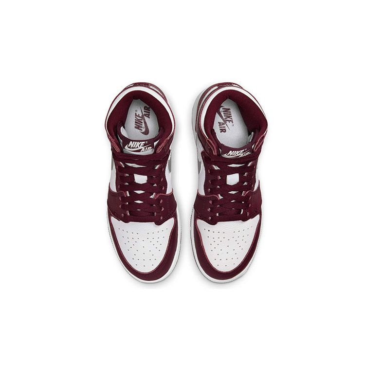 Детские кроссовки Air Jordan 1 Retro High OG GS Bordeaux Красный Белый Металлик-Серебристый 575441-611
