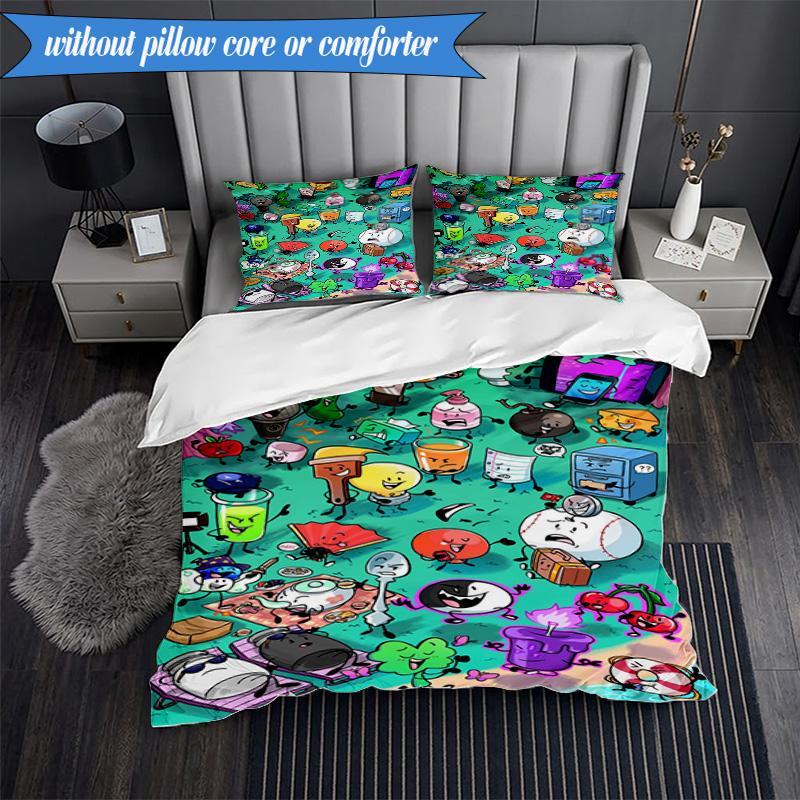 Colorful Dream Island Collage 3pcs K-pop music group Bedding set,Ideal for Bedroom, Dormitory,Including Duvet Cover And 2pcs Pillowcases,Fan gifts