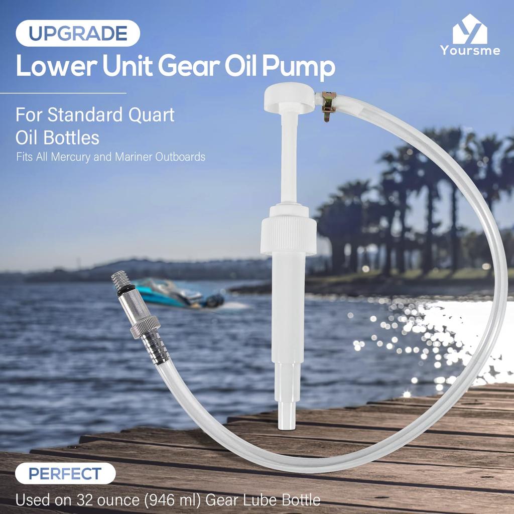 Yoursme Upgraded Lower Unit Gear Pump for Standard Quart Bottle, 3/8" 8mm 10mm