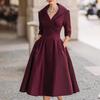 Elegant Satin Long Sleeve Dress With High Waist For Business And Street Style Women