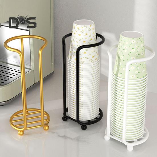 Держатель для бумажных стаканчиков для кухни, полый дизайн, 2 отделения, универсальный органайзер для одноразовых стаканчиков, стойка для хранения на офисной столешнице