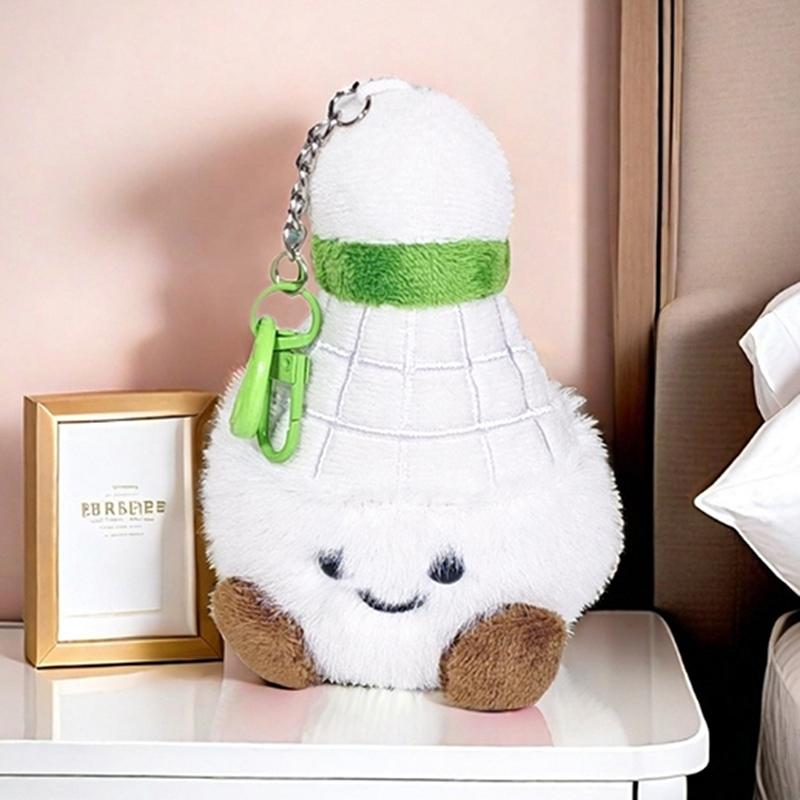 1 Piece Creative Pendant Cute Cartoon Badminton Keychain Soft Cotton Filled Plush Doll Backpack Decoration Holiday Birthday Gift