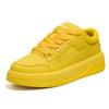 Модные уличные желтые кроссовки для скейтбординга, мужские модные дизайнерские кожаные кроссовки на платформе, мужские оригинальные уличные нескользящие повседневные кроссовки для мужчин