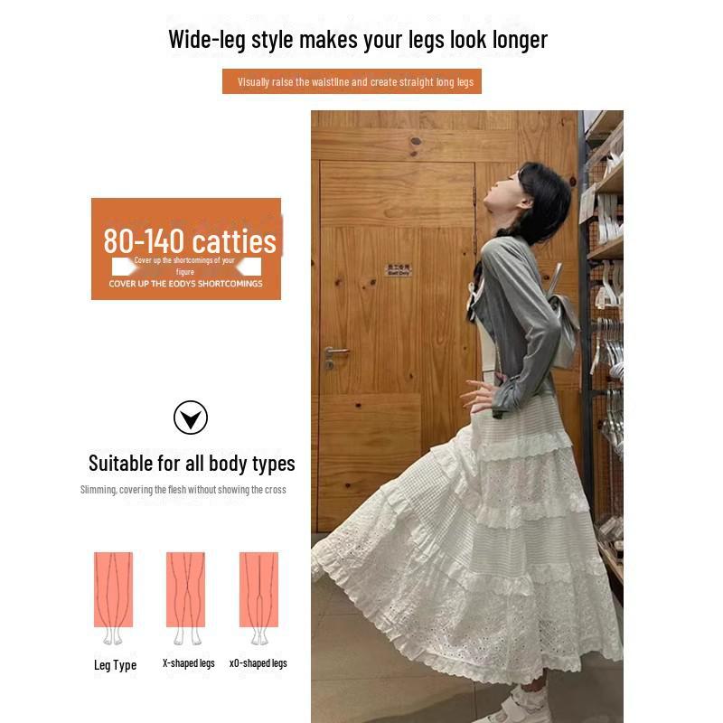 Женская юбка весна-лето 2025 с высокой талией и средней длиной, белая - элегантный и пышный стиль