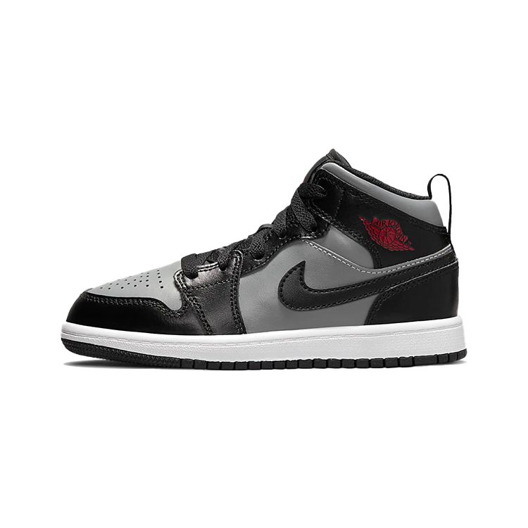 Air Jordan 1 Mid PS Shadow Kids Sneakers Grey Black Particle-Grey 640734-096