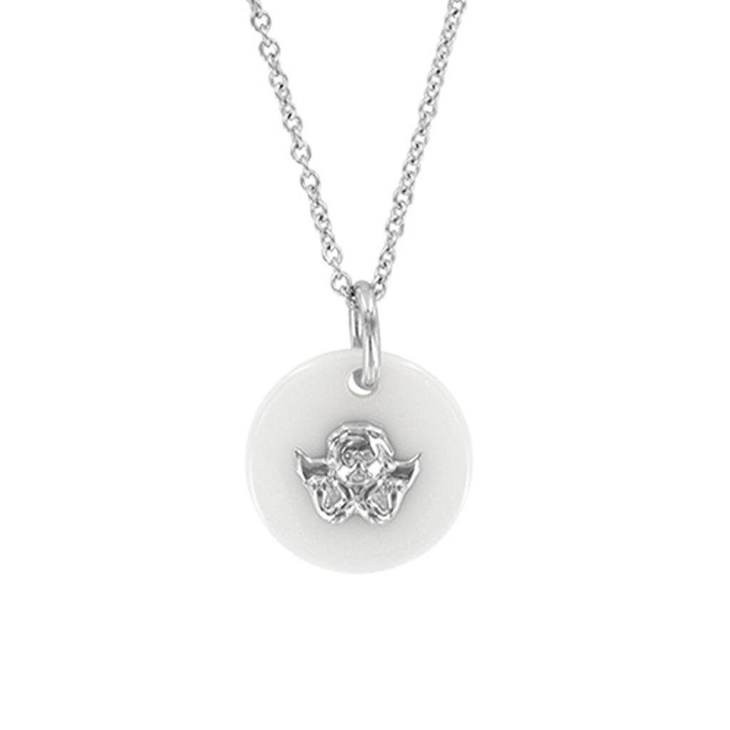 Les Trésors De Lily [R4915] - Silver Necklace 'Little Angel' Silver White (rhodium) - 15mm (ceramic)