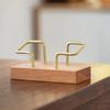 1Pc Card Storage Business Card Holder Tabletop Shelf Cards Display Stand Metal Wooden Card Holder Home Office Supply