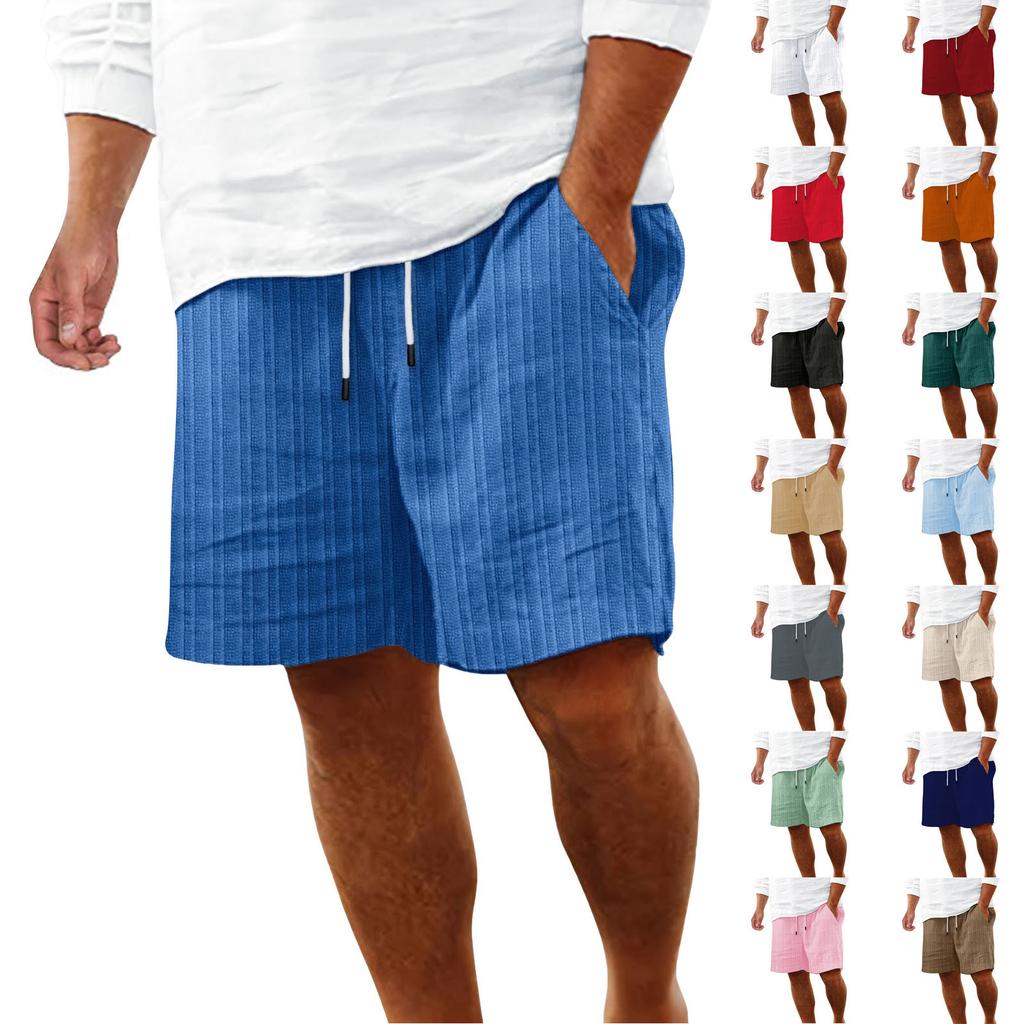 Men's Sports Cotton Linen Casual Loose Shorts Casual Pajamas Pocket Jogging Shorts Pants